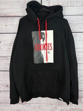 Cookies x Scarface Tony Montana Hoodie Black Graphic Size XL Rare Streetwear